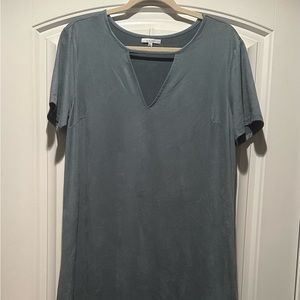 Z Supply Micro Suede Blue Mini Dress Size L